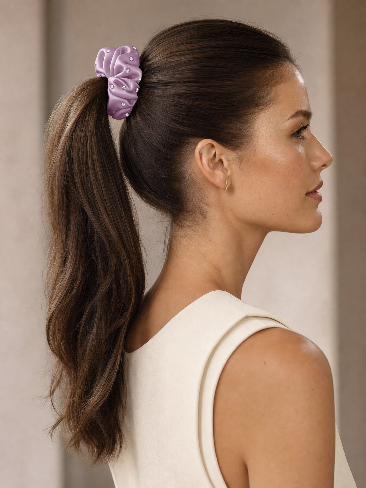 30 Momme Seidenscrunchie mit Strass