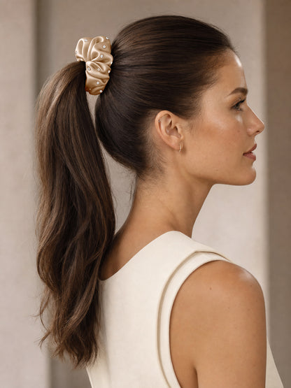 30 Momme Seidenscrunchie mit Strass