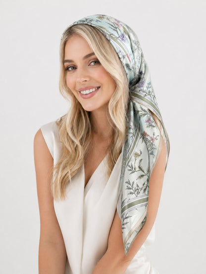 Großes Quadratisches Seidentuch 88x88 cm Luxuriöses Seiden Accessoire für Damen