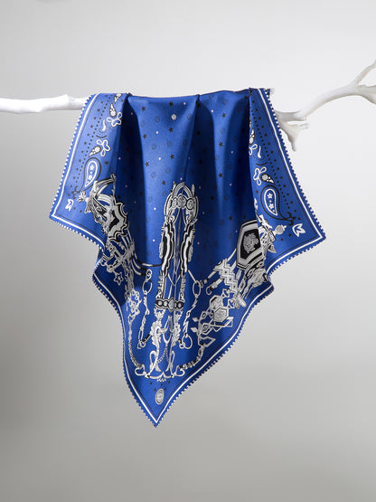 Klassisches Vintage Seidentuch Vielseitig als Halstuch Bandana oder Taschendeko