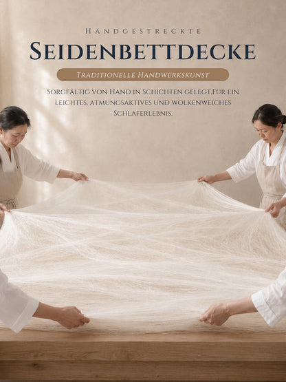 Bettdecke aus Doppelkokon Maulbeerseide Ganzjahresdecke Premium Qualität