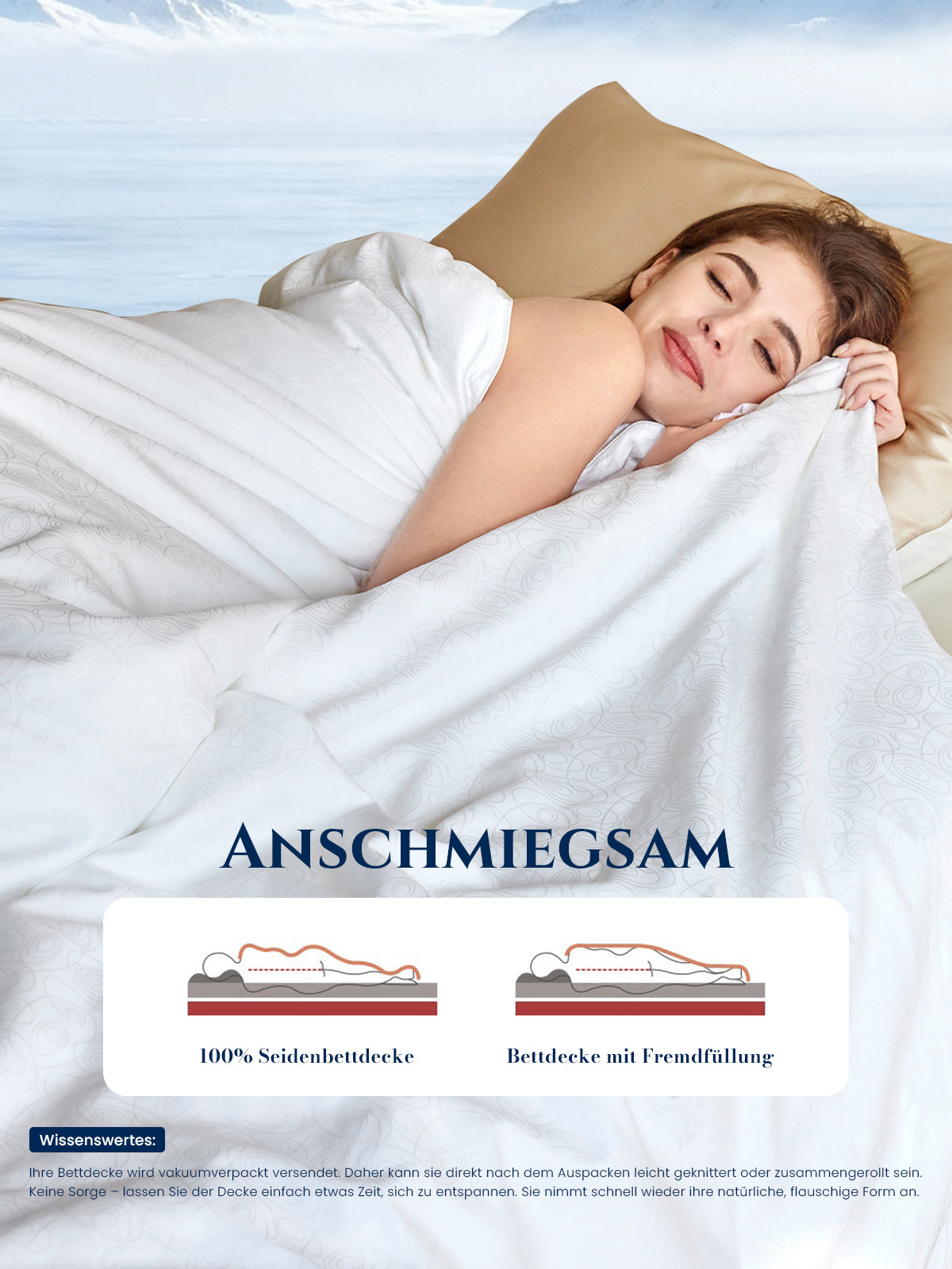 Premium Sommerdecke mit Doppelkokon-Seide - Höchste Qualitätsstufe