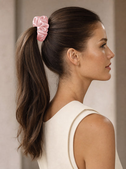 30 Momme Seidenscrunchie mit Strass