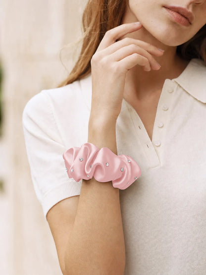 30 Momme Seidenscrunchie mit Strass