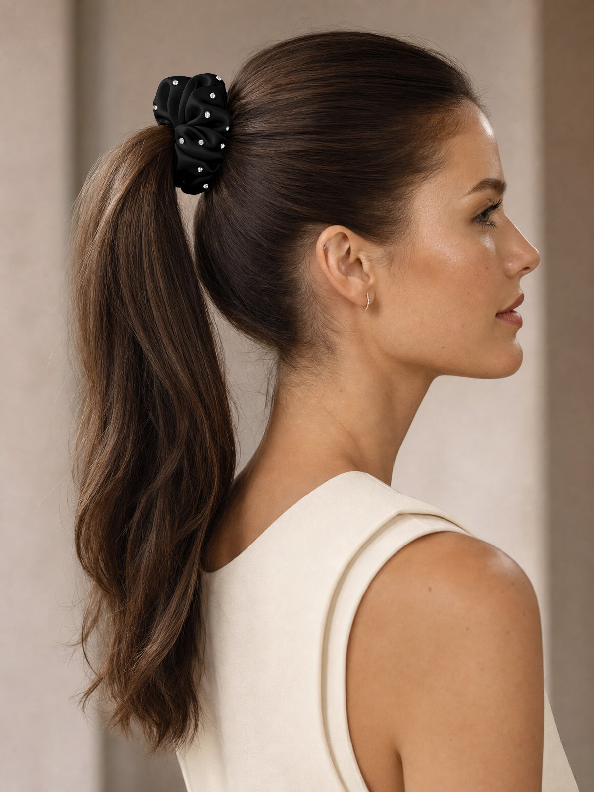 30 Momme Seidenscrunchie mit Strass