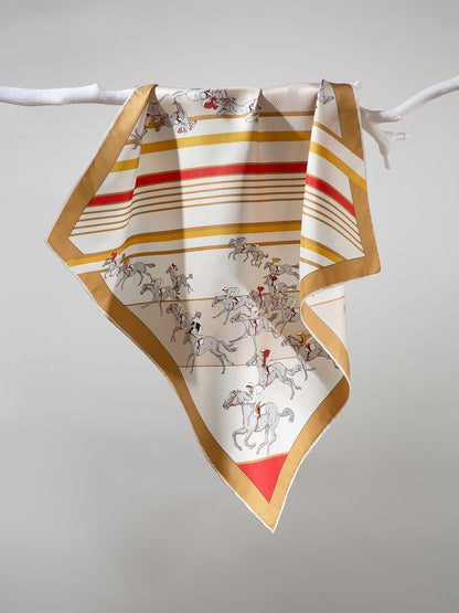 Klassisches Vintage Seidentuch Vielseitig als Halstuch Bandana oder Taschendeko