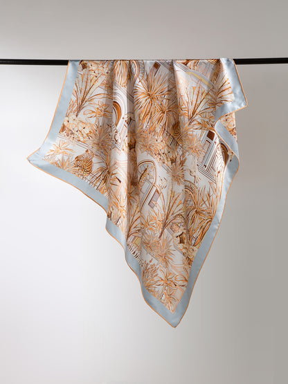 Vielseitiges Seidentuch 88x88 cm Als Elegantes Kopftuch Schal oder Pareo Tragbar