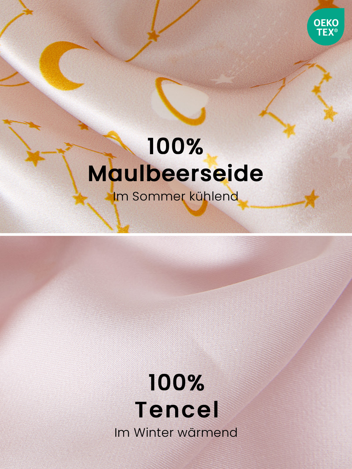 19 Momme Bedruckter Seidenkissenbezug | 2-seitig: Seide &amp; Lyocell