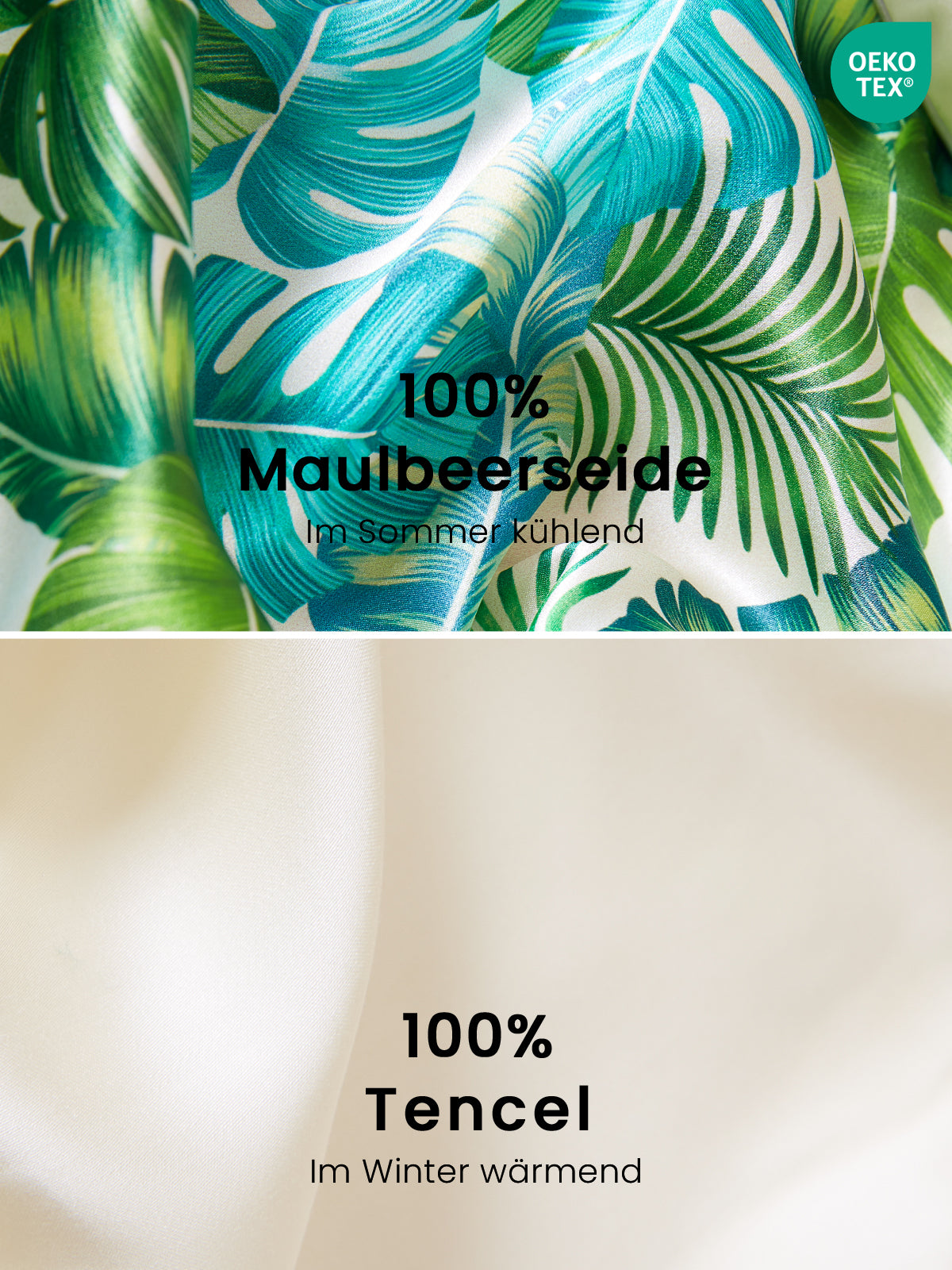 19 Momme Bedruckter Seidenkissenbezug | 2-seitig: Seide &amp; Lyocell