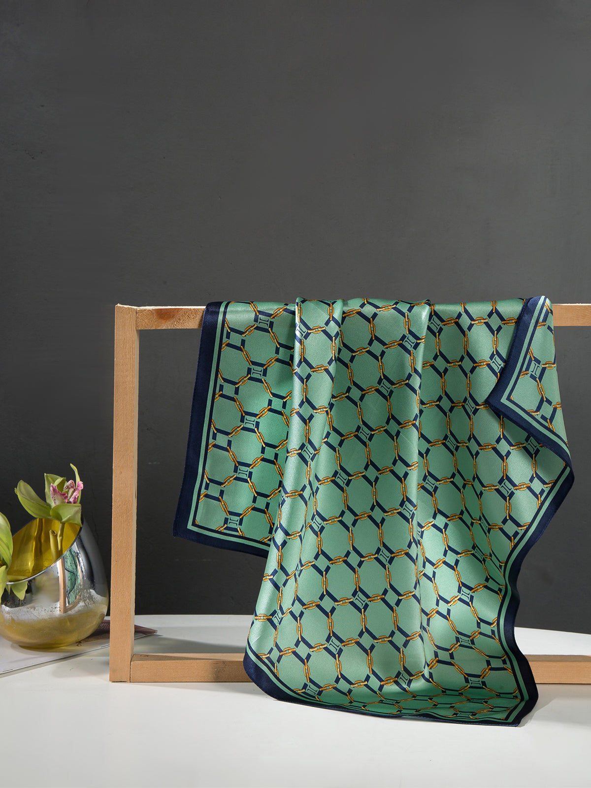 Seidentuch 52x52 cm Vintage Stil Echtes Seiden Quadrat Tuch