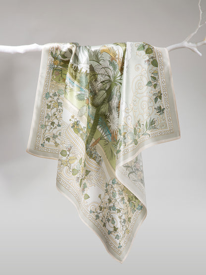 Vintage Seidentuch 65x65 cm Zeitloses Quadratisches Seiden Accessoire